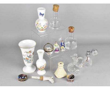 A Collection of Various Ceramics to Comprise Wedgwood and Aynsley Vases, Glass Wares, Limoges Trinket Box with Bronzed Mount,