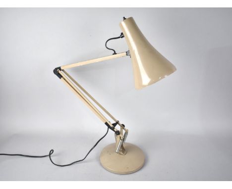 A Mushroom Coloured Anglepoise Table Top Work Lamp, Shade Inscribed for Anglepoise 