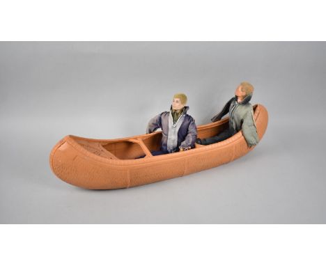 Two Vintage Action Man Figures, Both with Condition Issues and a Canoe 