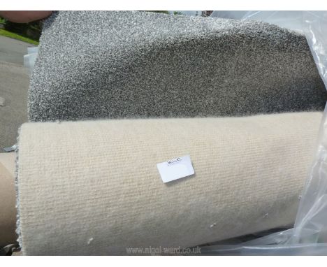 Carpet roll end in light grey, 1.8m x 4m.