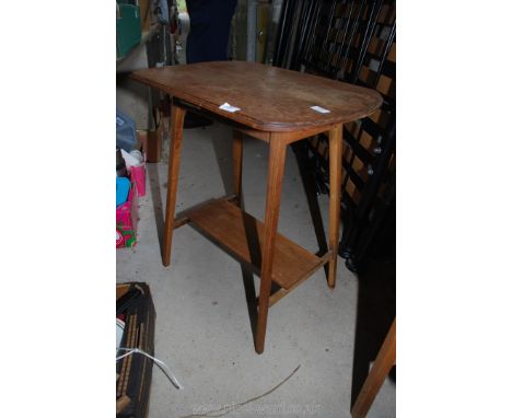 A small wooden occasional table with shelf beneath, 2' x 17" x 27".