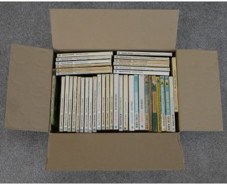 A collection of fifty plus vintage Agatha Christie paperbacks many with designs for the Fontana editions by Tom Adam. 