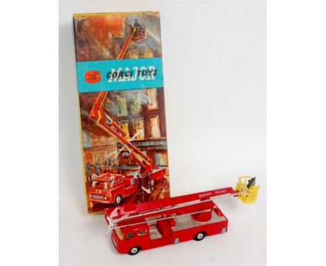 Corgi Toys, 1127 Simon Snorkel fire engine, red body with silver detailing, spun hubs, in the original lift-off lid polystyre