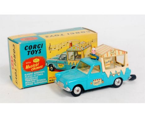 Corgi Toys, 474 Musical Walls ice cream van, Ford Thames in light blue and cream, musical feature A/F, spun hubs with Walls l