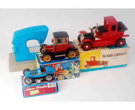 Tinplate and Plastic Group, to include CN Toys of Hong Kong battery operated Packard Landaulet, Schuco No.1227 Old Timer, Sch