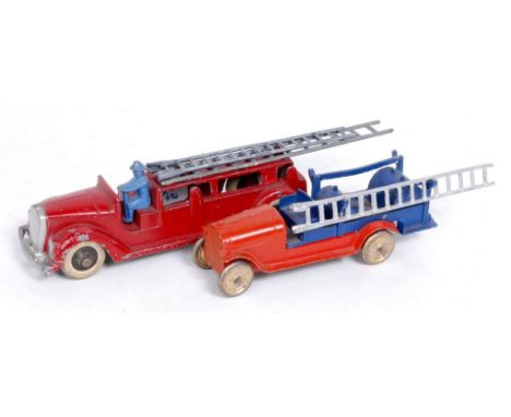 Tootsie Toys Loose Fire Engine Group, 2 example, 1 with 1 ladder missing (Both G)