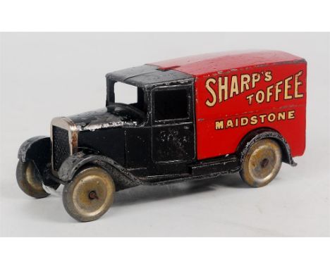 Dinky Toys, 28H pre-war delivery van, 'Sharps Toffee Maidstone' type 1 example, Dinky Toys cast to underside of cab, black bo