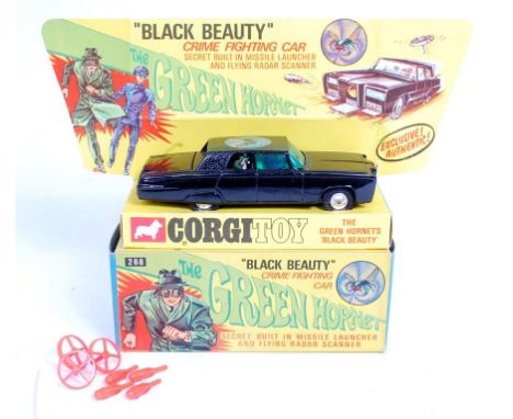 Corgi Toys 268, The Green Hornets 'Black Beauty', black body with green windscreen, Green Hornet transfer, 3 Spinners, 4 Rock