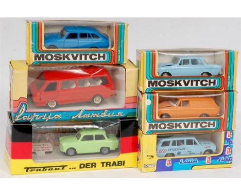 Vitesse, Mockbuy and Russian diecast group, all 1/43rd scale, 6 examples to include Vitesse Trabant 601, BA3 Lada VAZ 2102, M