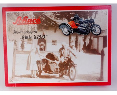 Schuco Boxed model of a BMW R25/3 Motorcycle and Sidecar, appears as issued, in the original card and sleeved box