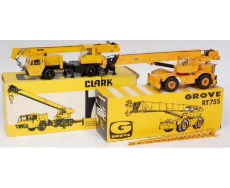 NZG and Gescha 1/50th scale Rough Terrain Mobile Crane Group, 2 boxed examples to include NZG No.149 Grove RT75S (GVG-BGVG), 