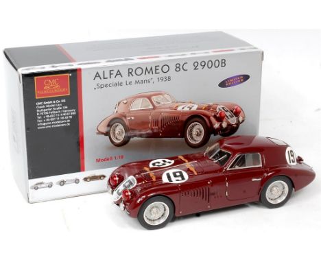 CMC Exclusive Models 1/18th scale Limited Edition Model of a Alfa Romeo 8C 2900B, finished in brown-maroon, in the original p