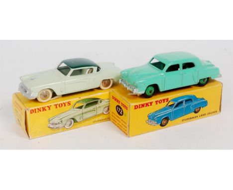 Dinky Toys Boxed Saloon Group, to include No.172 Studebaker Land Cruiser, light green body with mid-green hubs, in the origin