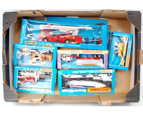 Matchbox Superkings Boxed Diecast Group, 6 window boxed examples, to include K-20 Wreck Truck, K-27 Power Boat Transporter, K