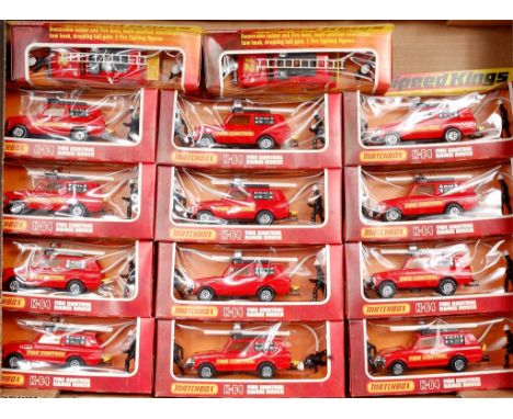 Matchbox Speed Kings K-64 Fire Control Range Rover Group, 14 boxed as issued examples, in the original window boxes with smal