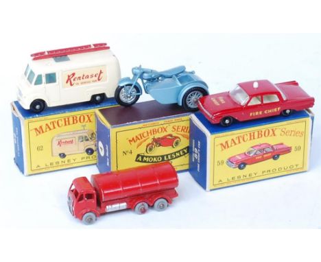 Matchbox Boxed Diecast and Loose Group, to include No.59 Fire Chiefs Car, red body with white interior and BPW (VGNM-BVG), No