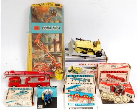 Britains, Corgi and Dinky mixed diecast group, to include Britains No.9536 Cultivator (VG-BG), Britains No.9537 Acrobat Rake 