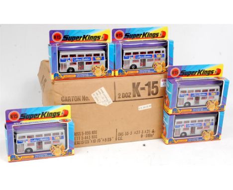 Matchbox King Size K-15 Trade Box, containing 24 Matchbox The Londoner Silver Jubilee Buses, in the original buff coloured 2 