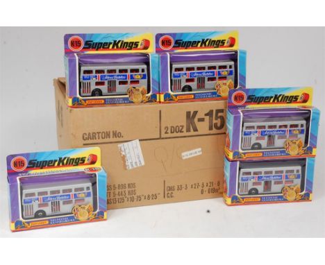 Matchbox King Size K-15 Trade Box, containing 24 Matchbox The Londoner Silver Jubilee Buses, in the original buff coloured 2 