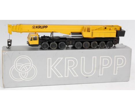 Conrad 1/50th scale No.2077 Model of a Krupp Type 250 GMT Telescopic Crane, finished in yellow and black with Krupp decals, i