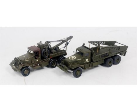 Alan Smith Auto Models 1/48th scale white metal hand built US Army vehicle group, 2 examples to include Brockway 6x6 Hardtop 