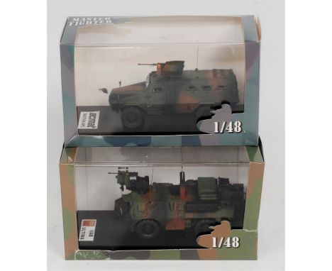 Master Fighter (France) 1/48th scale resin military vehicle group, 2 cased example, to include ACMAT 4x4 APC with Turret, and