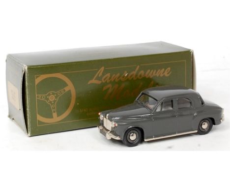 Lansdowne Models, 1/43rd scale white metal model of a Rover P4 Model 90, finished in dark grey, in the original foam packed b