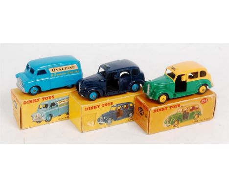 Dinky Toys Boxed Taxi and Commercial Vehicle Group, 3 examples to include No.481 Bedford Ovaltine Van (GBG), No.254 Austin Ta