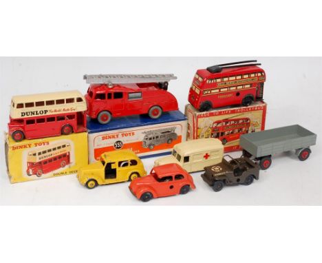 Dinky Toys, Minic and Wells Boxed and Loose Vehicle Group, to include No.555 Fire Engine (GVG-BG), No.290 Double Decker Bus (