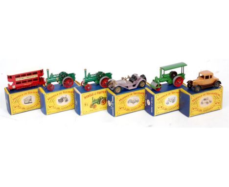 Matchbox Models of Yesteryear Boxed Diecast Group, 6 examples, to include Y-1 Allchin Traction engine, with silver smokebox d