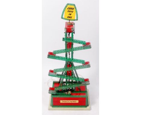 Meccano Factory Built shop display model of a Ping Pong Roller, made from red and green 1960s components, with original Framc
