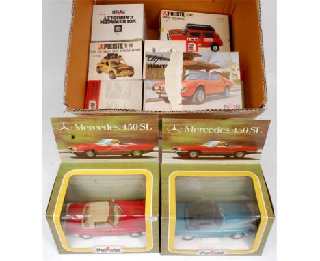 Polistil 1/25th scale diecast group, 10 boxed examples, various style boxes to include window examples, some models away from