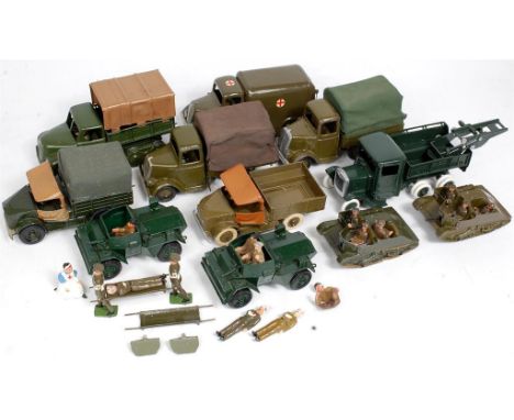 Britains Military Vehicle Group, to include playworn, repainted and restored examples, to include No.1727 Army Tender with Ca