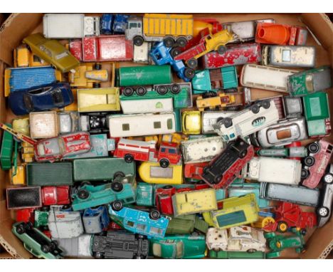 2 trays of mixed loose playworn diecasts to include Corgi Toys, Dinky Toys and Matchbox, examples to include Dinky 290 Double