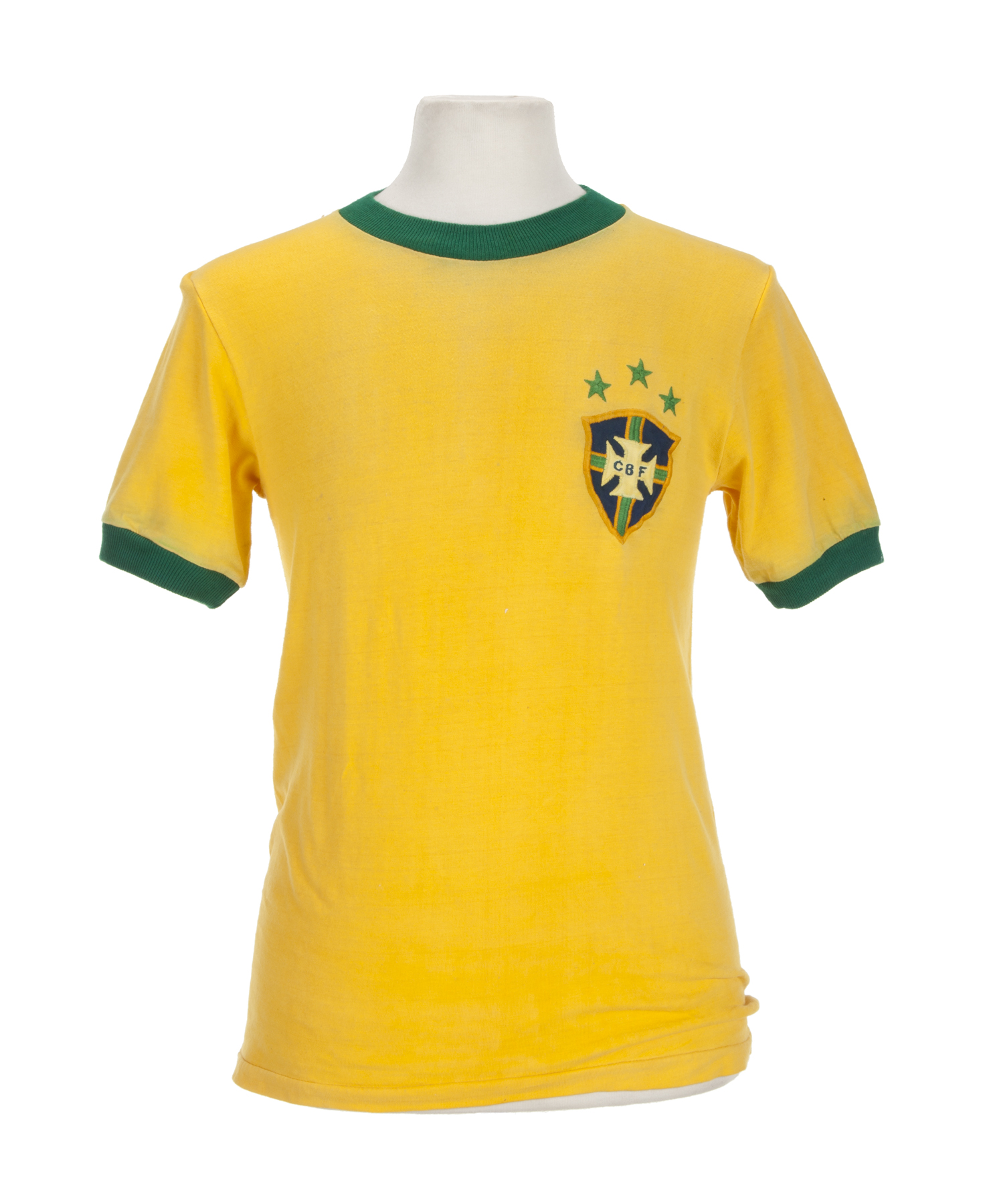 An Athleta brand Brazil national football team jersey game worn by Pelé ...