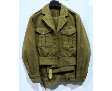 1950 British Army battledress tunic and trousers. P&amp;P Group 2 (£18+VAT for the first lot and £3+VAT for subsequent lots) 