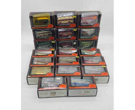A collection of twenty boxed Gilbow Exclusive First Editions die-cast buses and coaches including Midland General Bristol LS 