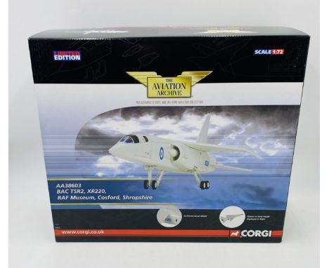 A boxed limited edition Corgi "The Aviation Archive" BAC TSR2, XR220, RAF Museum, Cosford, Shropshire detailed die-cast model
