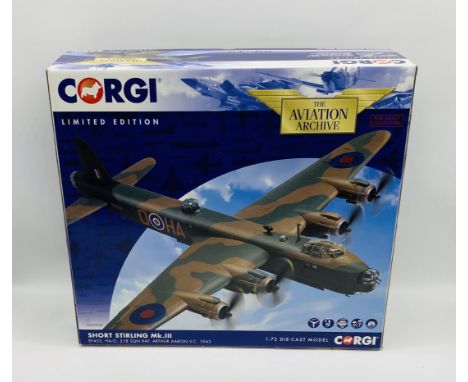 A boxed limited edition Corgi The Aviation Archive Short Stirling Mk.III EFD452, HA-O, 218 SQN RAF, Arthur Aaron VC 1943 deta