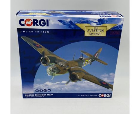 A boxed limited edition Corgi "The Aviation Archive" Bristol Blenheim Mk IV Hughie Idwal Edwards VC detailed die-cast model m