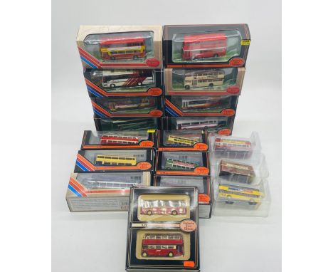 A collection of nineteen Gilbow Exclusive First Editions die-cast buses and coaches including Yorkshire Terrier Alexander Y-T