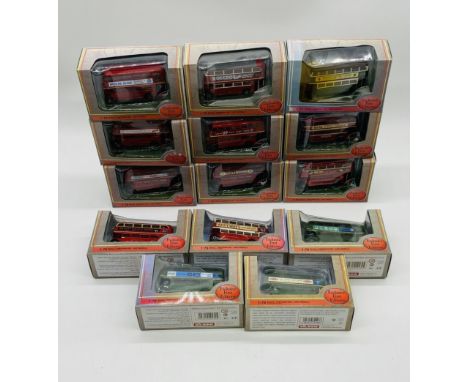 A collection of fourteen boxed Gilbow Exclusive First Editions die-cast double decker buses all relating to London Transport 