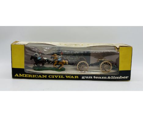 A vintage boxed Britains American Civil War Gun Team & Limber set (7434)