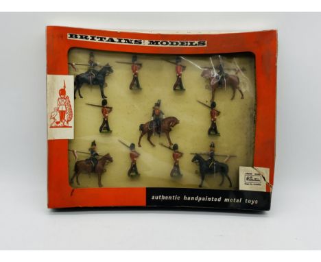 A vintage boxed Britains Royal Fusiliers & 9th Royal Lancers hand painted metal toy models (9345)