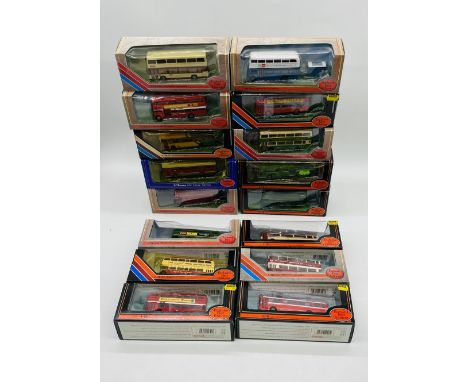 A collection of sixteen Gilbow Exclusive First Editions die-cast coaches & buses including Eastern Express Plaxton Pointer, E