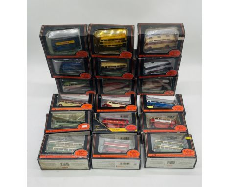A collection of eighteen boxed Gilbow Exclusive First Editions die-cast buses and coaches including AEC Regal British Airways