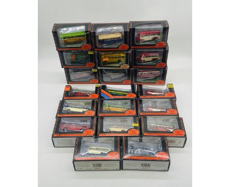 A collection of eighteen boxed Gilbow Exclusive First Editions die-cast buses and coaches including Yorkshire Traction Leylan