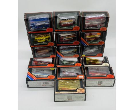 A collection of sixteen boxed Gilbow Exclusive First Editions die-cast double decker buses including Guy Arab II Utility Devo