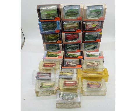 A collection of Gilbow Exclusive First Editions die-cast buses and coaches including London Country Daimler Fleetline, Acton 