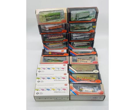 A collection of eighteen boxed Gilbow Exclusive First Editions die-cast buses and coaches including three London Transport Mu